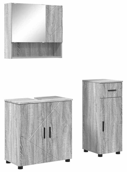 Sada koupelnového nábytku 3 ks Šedá Sonoma 61 x 35 x 64 cm 3392959