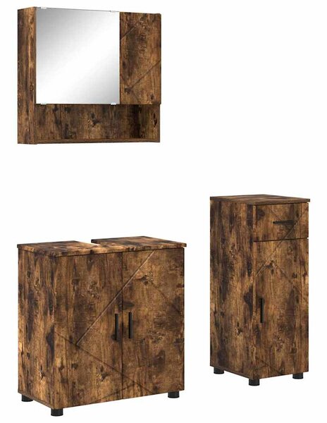 Sada koupelnového nábytku 3 ks Kouřový dub 61 x 35 x 64 cm 3392958