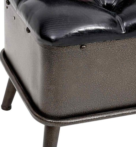 Úložná lavice s opěradlem 110 cm černá umělá kůže 339297