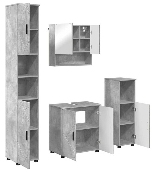 Sada koupelnového nábytku 4 ks Betonově šedá 61 x 35 x 64 cm 3392966
