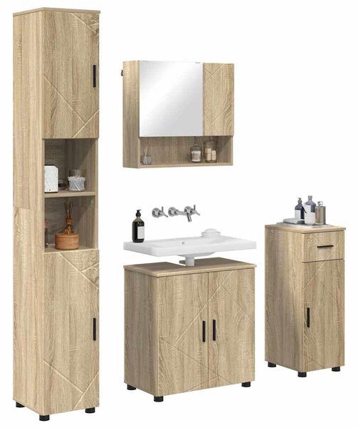 Sada koupelnového nábytku 4 ks Sonoma dub 61 x 35 x 64 cm 3392975