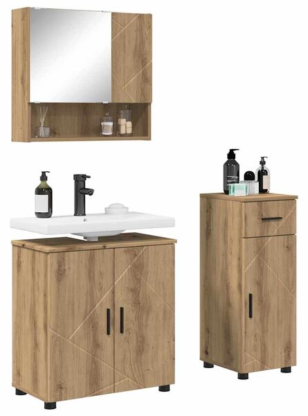 Sada koupelnového nábytku 3 ks Artisanový dub 61 x 35 x 64 cm 3392962
