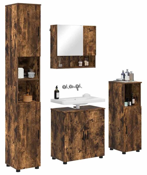 Sada koupelnového nábytku 4 ks Kouřový dub 61 x 35 x 64 cm 3392968