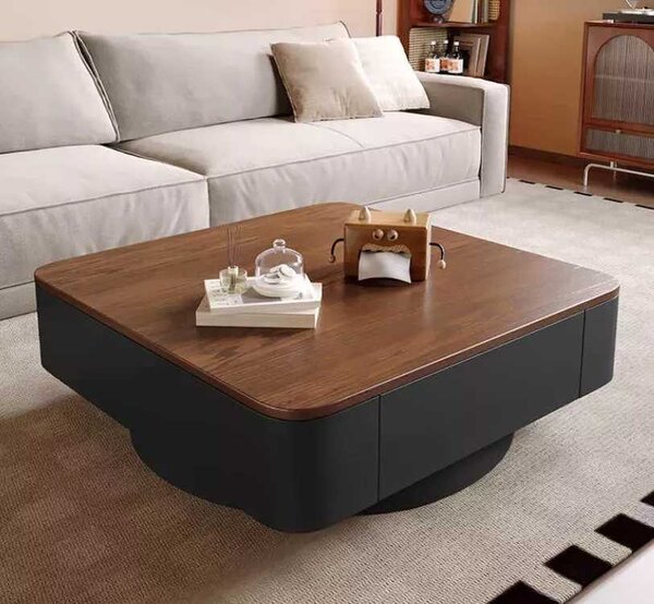 LuxuryForm DESIGN Konferenční stolek MODENA 80 × 80 cm - hnědý, černý