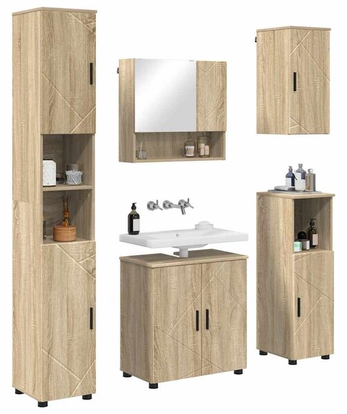 Sada koupelnového nábytku 5 ks Sonoma dub 61 x 35 x 64 cm 3392985