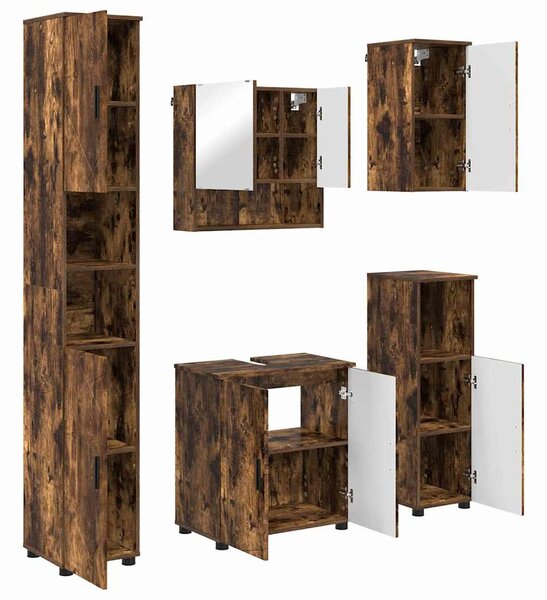 Sada koupelnového nábytku 5 ks Kouřový dub 61 x 35 x 64 cm 3392988