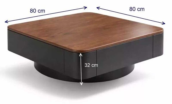 LuxuryForm DESIGN Konferenční stolek MODENA 80 × 80 cm - hnědý, béžový