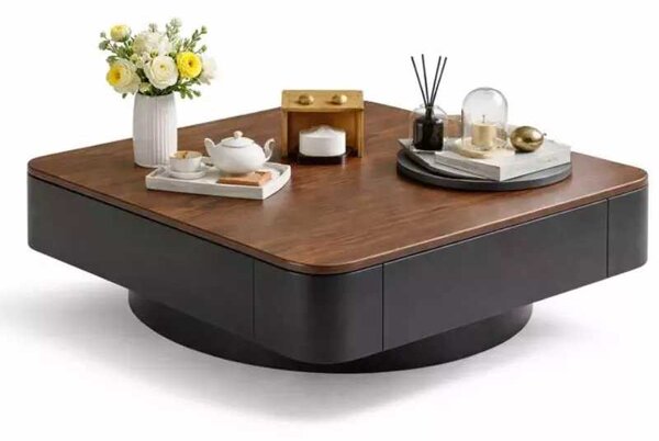 LuxuryForm DESIGN Konferenční stolek MODENA 80 × 80 cm - hnědý, černý