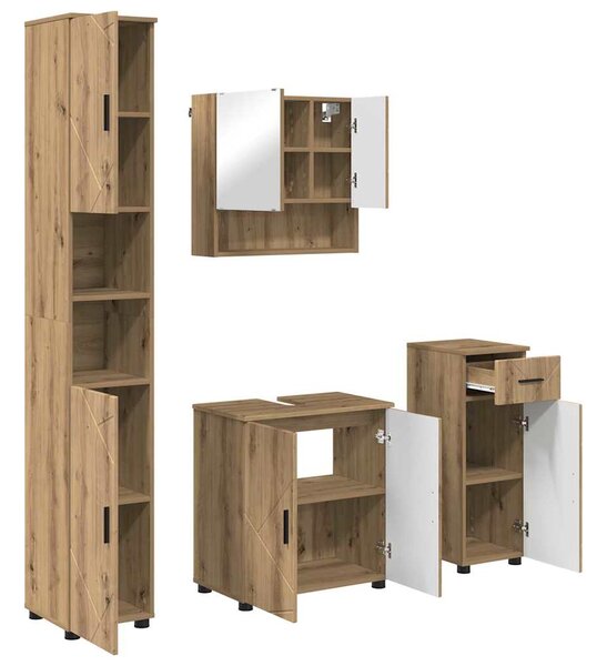 Sada koupelnového nábytku 4 ks Artisanový dub 61 x 35 x 64 cm 3392982