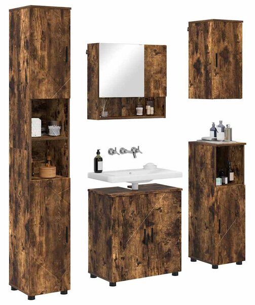 Sada koupelnového nábytku 5 ks Kouřový dub 61 x 35 x 64 cm 3392988