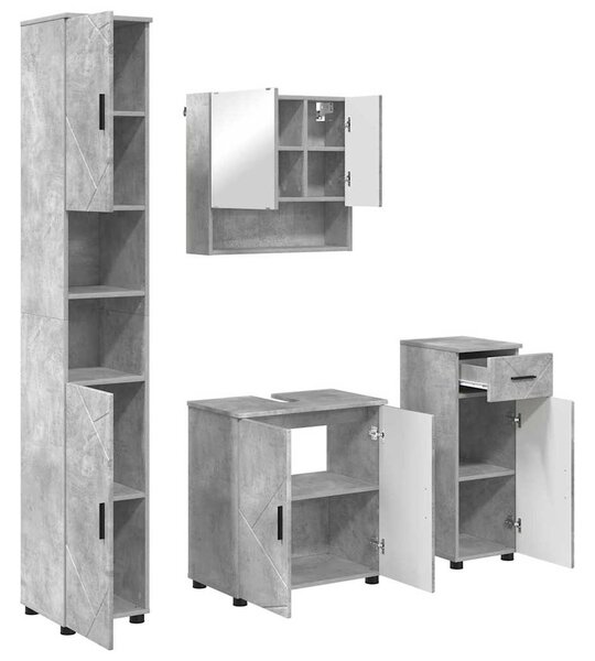 Sada koupelnového nábytku 4 ks Betonově šedá 61 x 35 x 64 cm 3392976