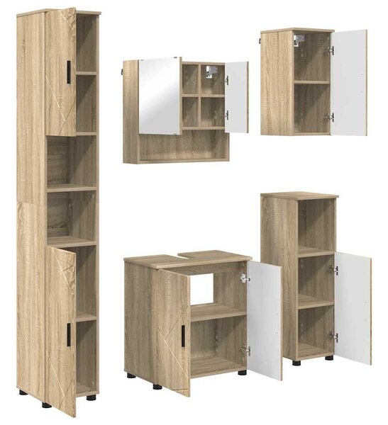 Sada koupelnového nábytku 5 ks Sonoma dub 61 x 35 x 64 cm 3392985