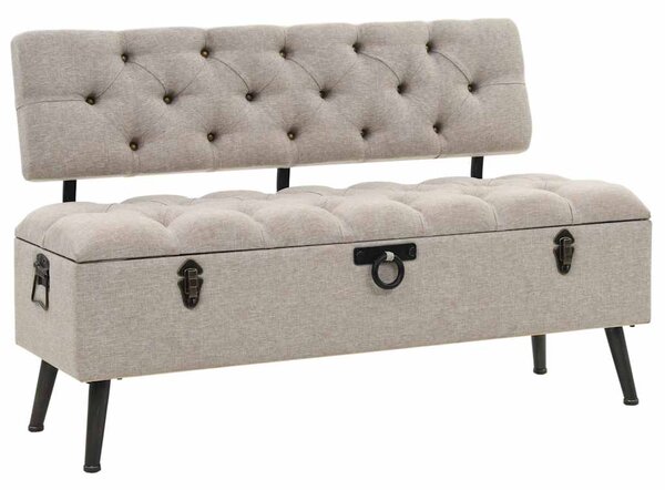 Úložná lavice s opěradlem 110 cm krémová textil 339298