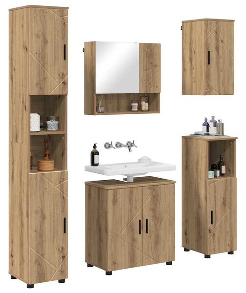 Sada koupelnového nábytku 5 ks Artisanový dub 61 x 35 x 64 cm 3392992
