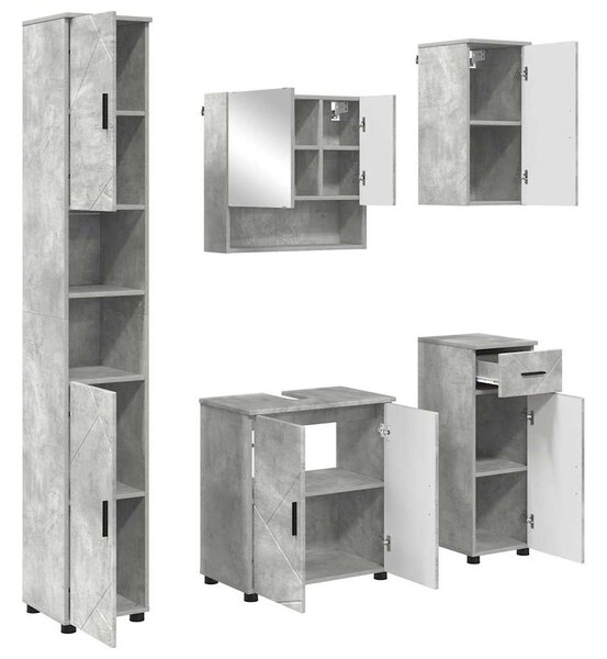 Sada koupelnového nábytku 5 ks Betonově šedá 61 x 35 x 64 cm 3392996