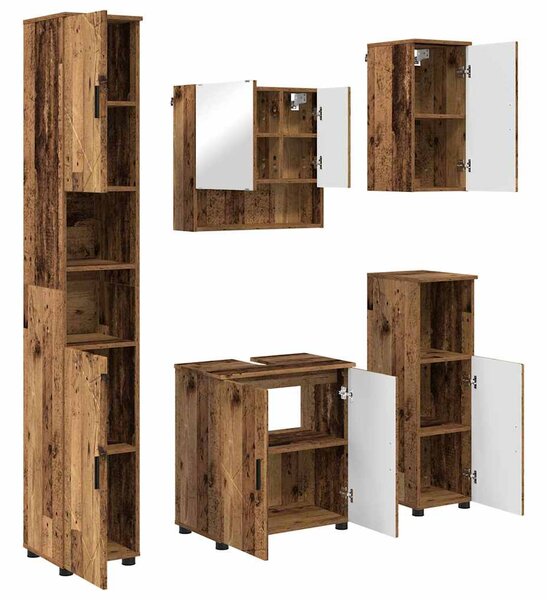 Sada koupelnového nábytku 5 ks Staré dřevo 61 x 35 x 64 cm 3392991