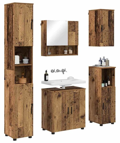 Sada koupelnového nábytku 5 ks Staré dřevo 61 x 35 x 64 cm 3392991