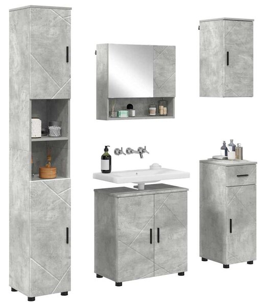 Sada koupelnového nábytku 5 ks Betonově šedá 61 x 35 x 64 cm 3392996