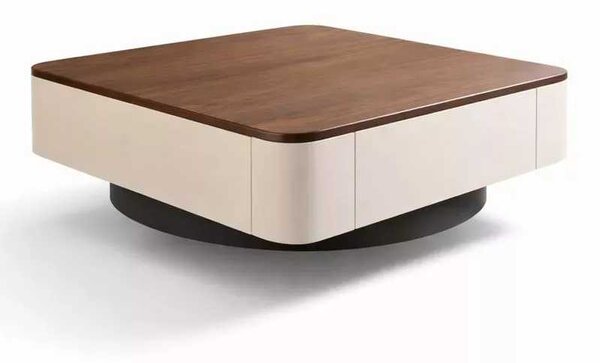 LuxuryForm DESIGN Konferenční stolek MODENA 80 × 80 cm - hnědý, béžový