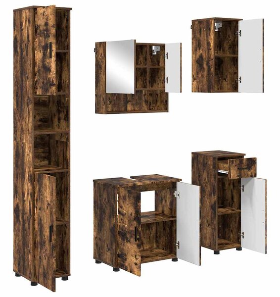Sada koupelnového nábytku 5 ks Kouřový dub 61 x 35 x 64 cm 3392998