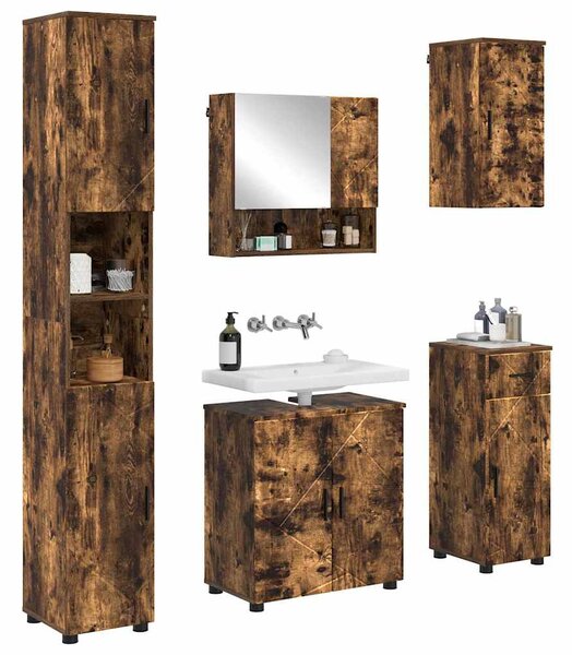 Sada koupelnového nábytku 5 ks Kouřový dub 61 x 35 x 64 cm 3392998