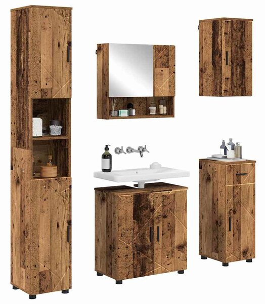 Sada koupelnového nábytku 5 ks Staré dřevo 61 x 35 x 64 cm 3393001