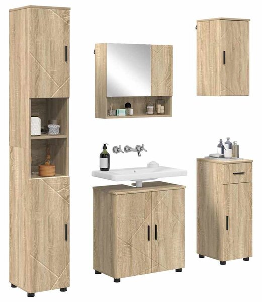 Sada koupelnového nábytku 5 ks Dub sonoma 61 x 35 x 64 cm 3392995