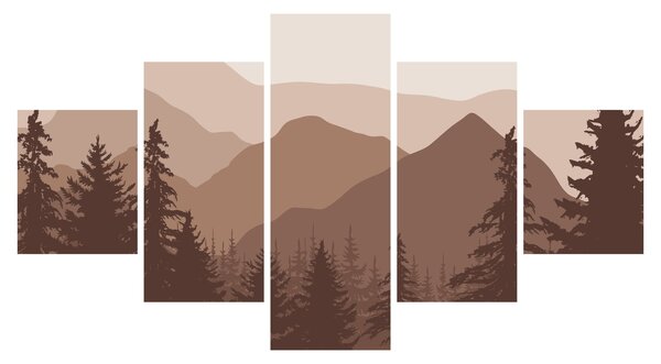 Obraz - Hnědé pohoří N⁰2 (125x70 cm)