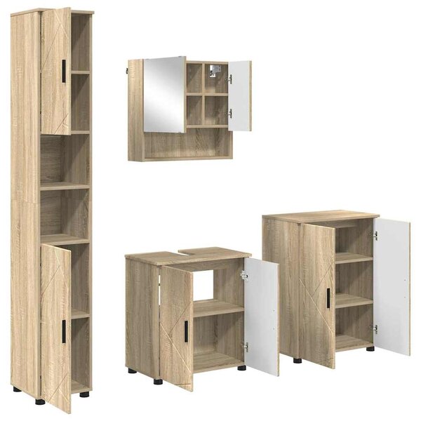 Sada koupelnového nábytku 4 ks Sonoma dub 61 x 35 x 64 cm 3393005