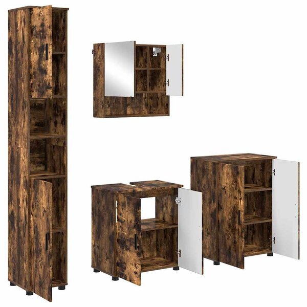 Sada koupelnového nábytku 4 ks Kouřový dub 61 x 35 x 64 cm 3393008