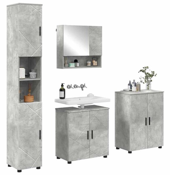 Sada koupelnového nábytku 4 ks Betonově šedá 61 x 35 x 64 cm 3393006