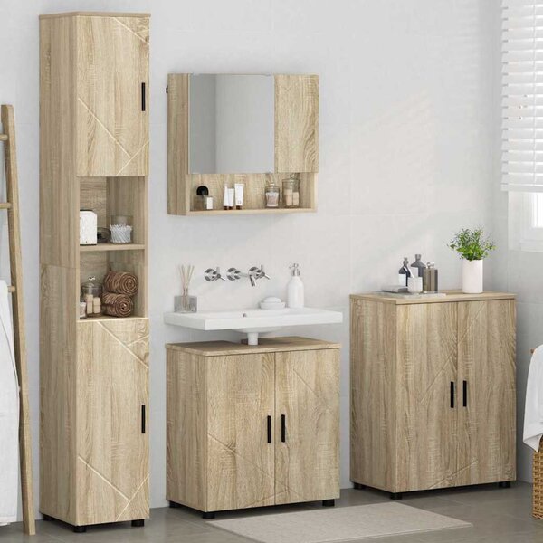 Sada koupelnového nábytku 4 ks Sonoma dub 61 x 35 x 64 cm 3393005