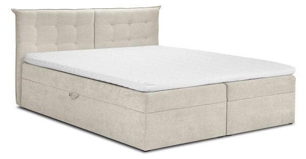 Béžová boxspring postel s úložným prostorem 140x200 cm Echaveria – Mazzini Beds