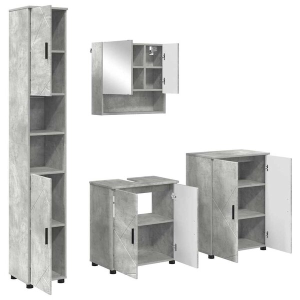 Sada koupelnového nábytku 4 ks Betonově šedá 61 x 35 x 64 cm 3393006