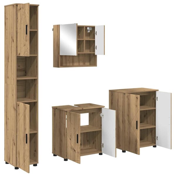 Sada koupelnového nábytku 4 ks Artisanový dub 61 x 35 x 64 cm 3393012
