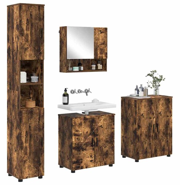 Sada koupelnového nábytku 4 ks Kouřový dub 61 x 35 x 64 cm 3393008