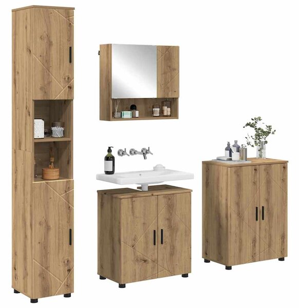 Sada koupelnového nábytku 4 ks Artisanový dub 61 x 35 x 64 cm 3393012