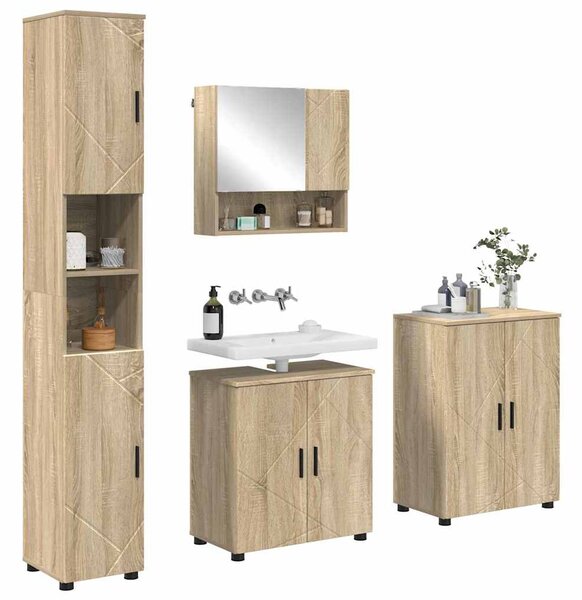 Sada koupelnového nábytku 4 ks Sonoma dub 61 x 35 x 64 cm 3393005
