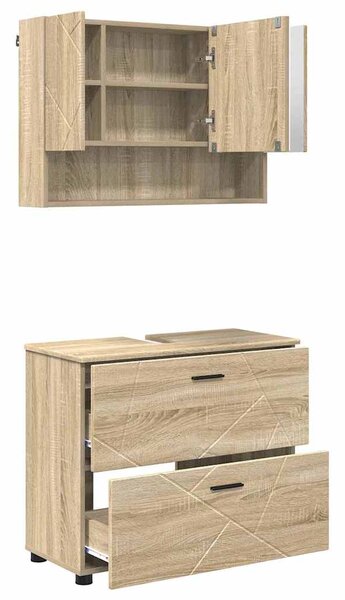 Sada koupelnového nábytku 2 ks Sonoma dub 76,5 x 35 x 64 cm 3393015