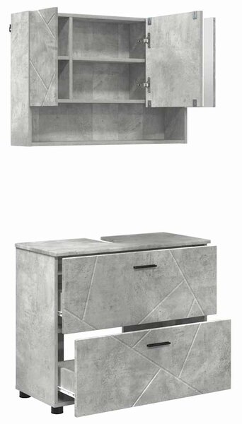 Sada koupelnového nábytku 2 ks Betonově šedá 76,5 x 35 x 64 cm 3393016