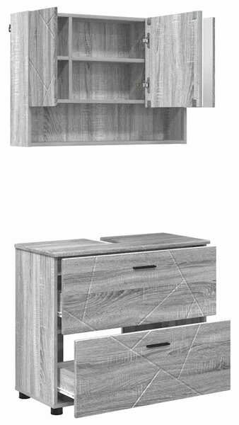Sada koupelnového nábytku 2 ks Šedá Sonoma 76,5 x 35 x 64 cm 3393019