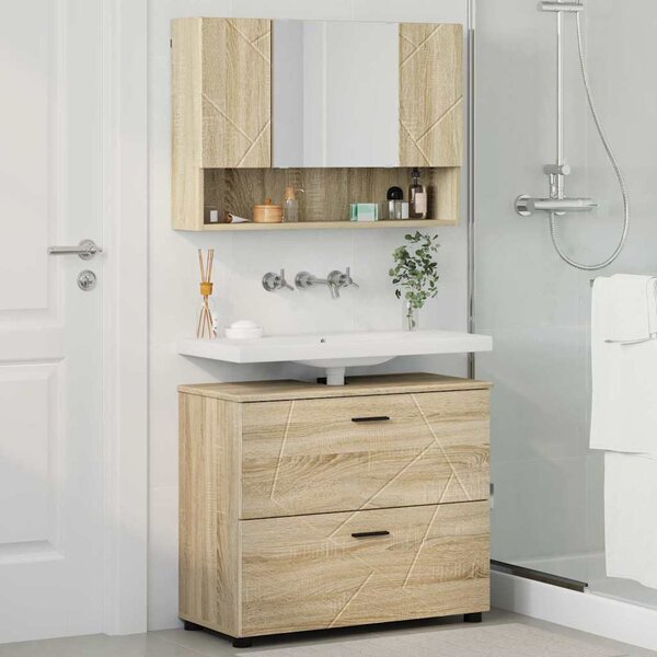 Sada koupelnového nábytku 2 ks Sonoma dub 76,5 x 35 x 64 cm 3393015