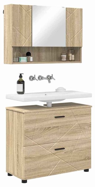 Sada koupelnového nábytku 2 ks Sonoma dub 76,5 x 35 x 64 cm 3393015