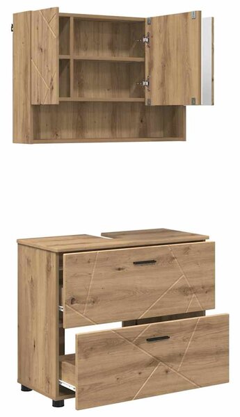 Sada koupelnového nábytku 2 ks Artisanový dub 76,5 x 35 x 64 cm 3393022