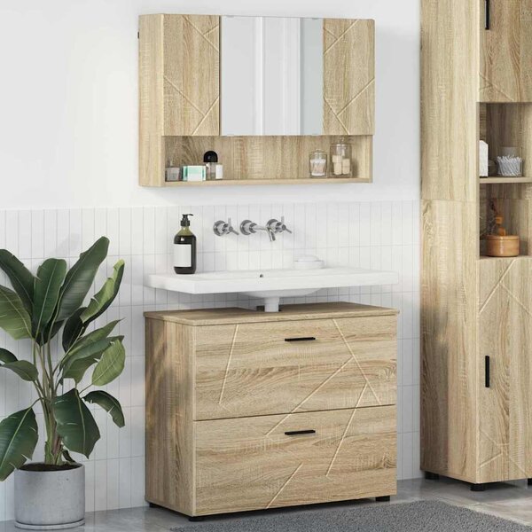 Sada koupelnového nábytku 2 ks Sonoma dub 76,5 x 35 x 64 cm 3393015