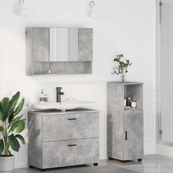 Sada koupelnového nábytku 3 ks Betonově šedá 76,5 x 35 x 64 cm 3393026