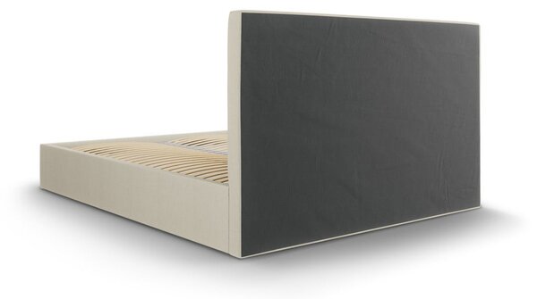 Béžová čalouněná dvoulůžková postel s úložným prostorem s roštem 180x200 cm Juniper – Mazzini Beds