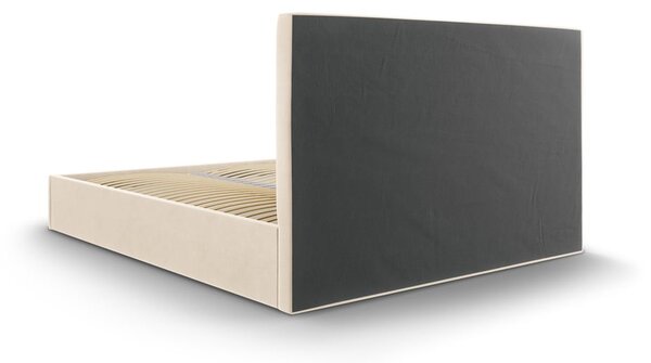 Béžová čalouněná dvoulůžková postel s úložným prostorem s roštem 160x200 cm Juniper – Mazzini Beds