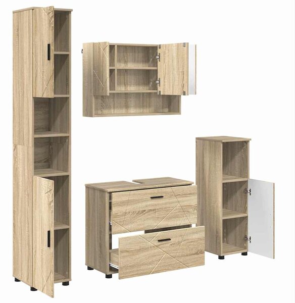 Sada koupelnového nábytku 4 ks Sonoma dub 35 x 30 x 192 cm 3393045