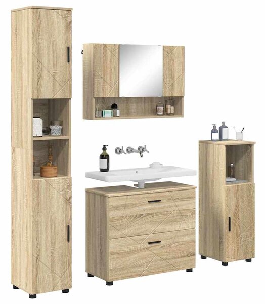 Sada koupelnového nábytku 4 ks Sonoma dub 35 x 30 x 192 cm 3393045